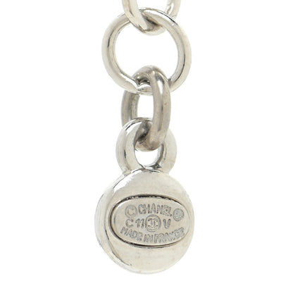 Chanel Crystal CC Drop Pendant Necklace Silver 6 of 6