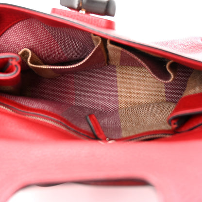 Gucci Cellarius Calfskin Small Bamboo Daily Top Handle Bag Hibiscus Red 5 of 10