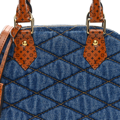 Louis Vuitton Denim Calfskin Reverse Monogram Malletage Alma BB Blue 7 of 9
