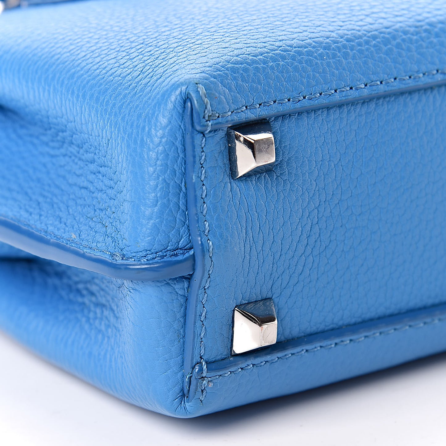 Grained Calfskin X-Mini Milla Tote Tile Blue