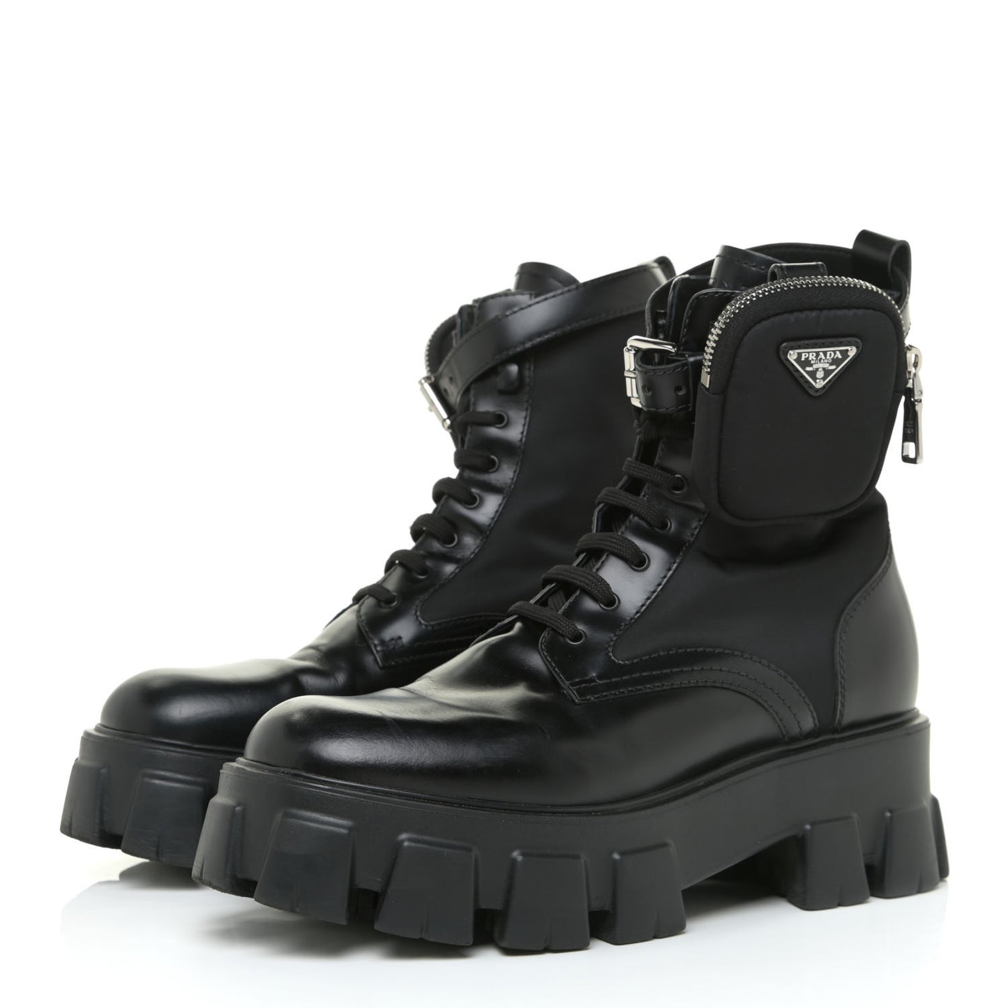 Spazzolato Rois Nylon Metal Triangle Logo Monolith Pouch Pocket 55mm Boots 39.5 Black