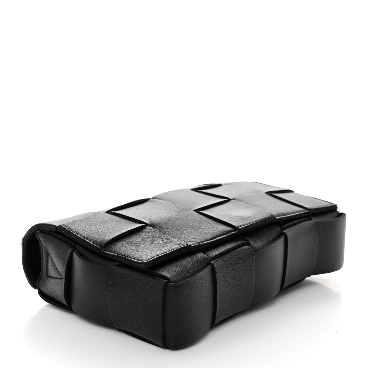 Bottega Veneta Lambskin Maxi Intrecciato Cassette Crossbody Bag Black 4 of 10