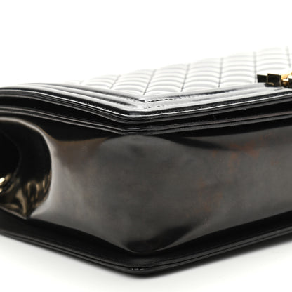 Chanel Iridescent Glazed Calfskin Quilted New Medium Boy Flap Black 8 of 10