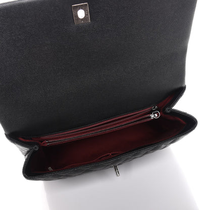 Chanel Caviar Quilted Large Coco Handle Flap Black 6 of 9