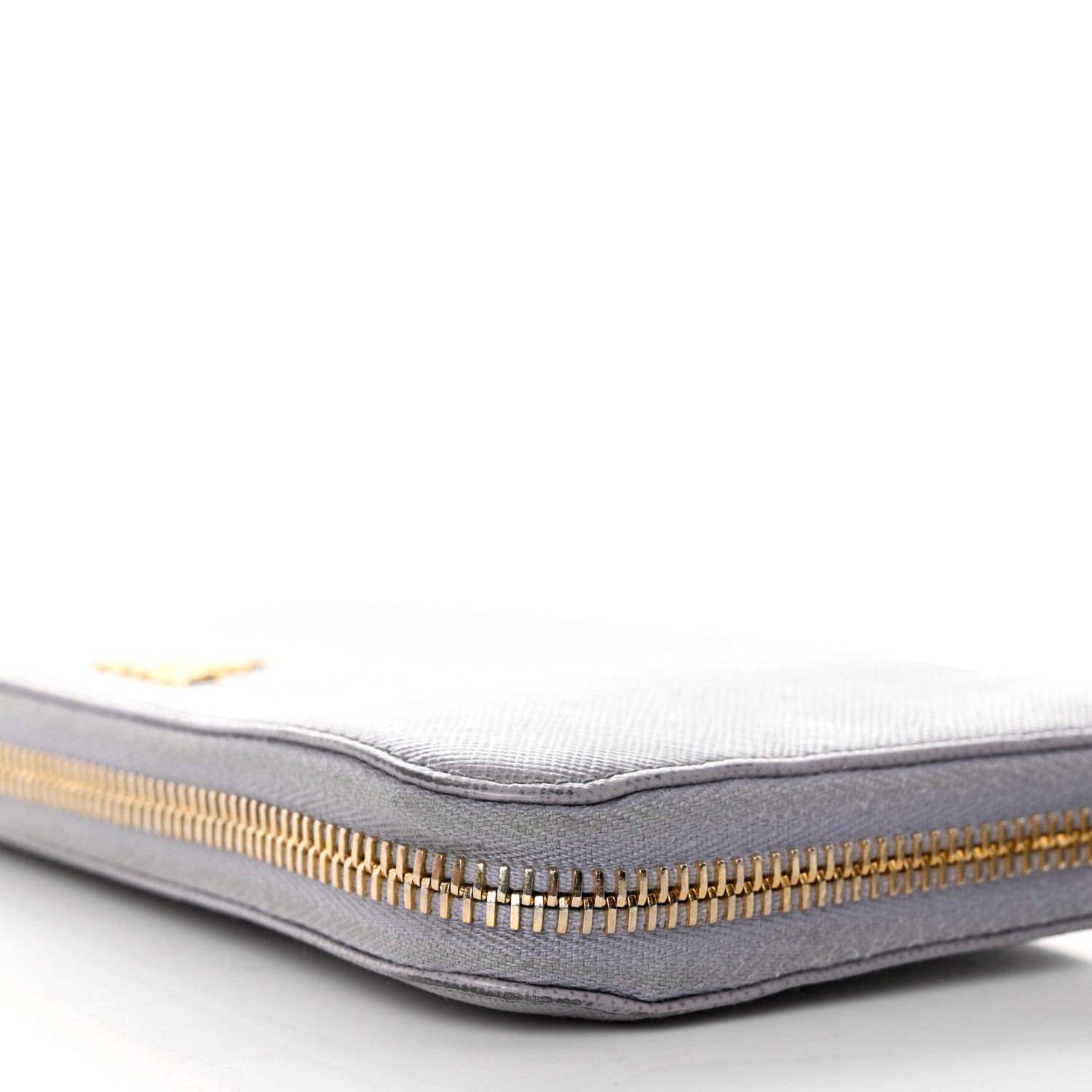 Prada Saffiano Metal Zip Around Wallet Grey 10 of 13