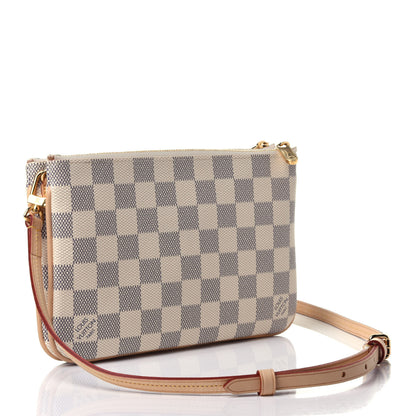 Louis Vuitton Damier Azur Double Zip Pochette 2 of 4