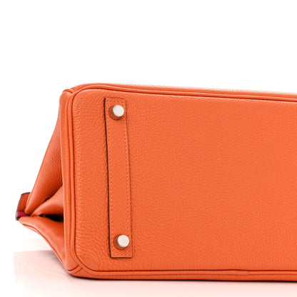 Hermes Togo Verso Birkin 30 Orange Rose Shocking 9 of 11