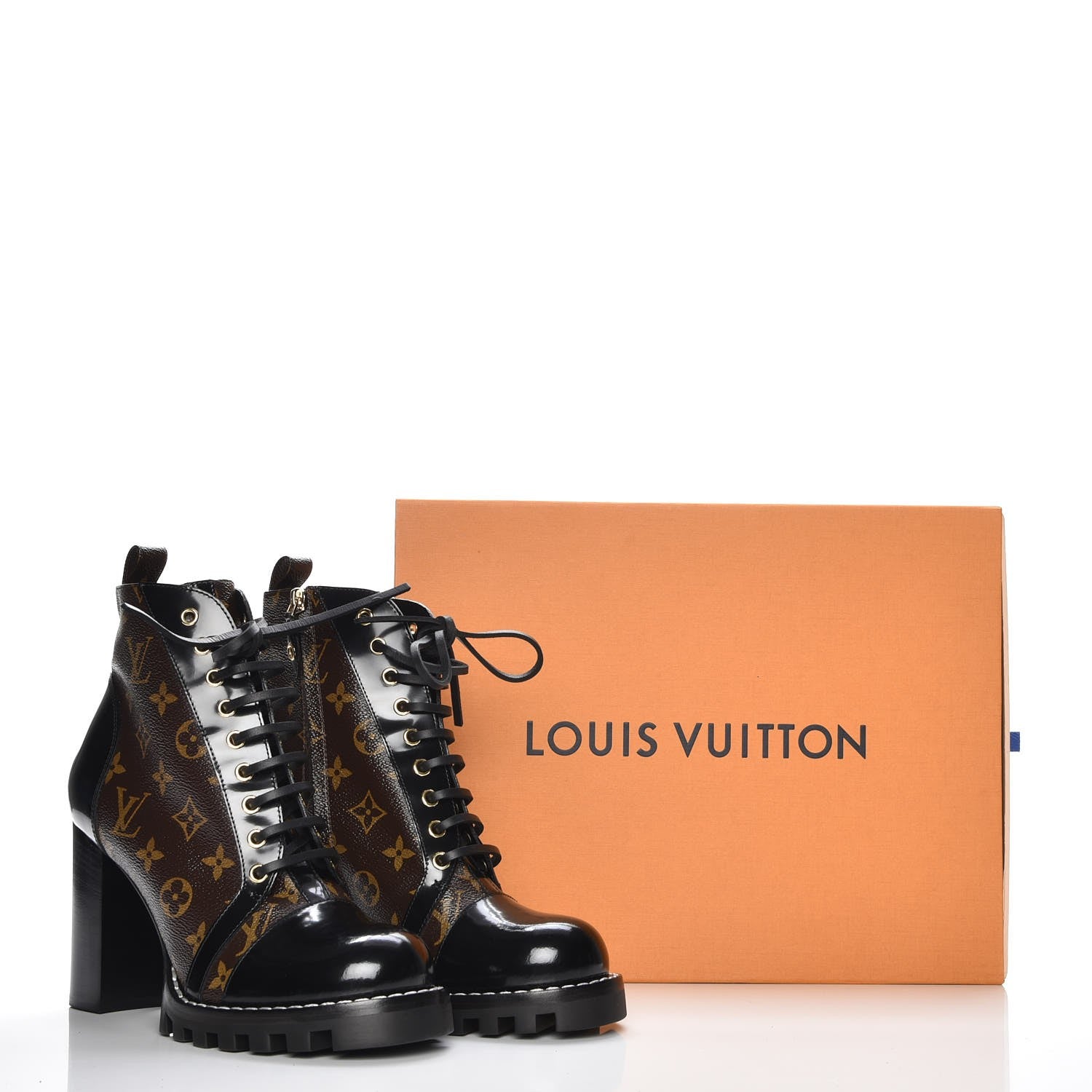 Louis Vuitton Patent Calfskin Monogram Star Trail Ankle Boots 41 Black 9 of 9