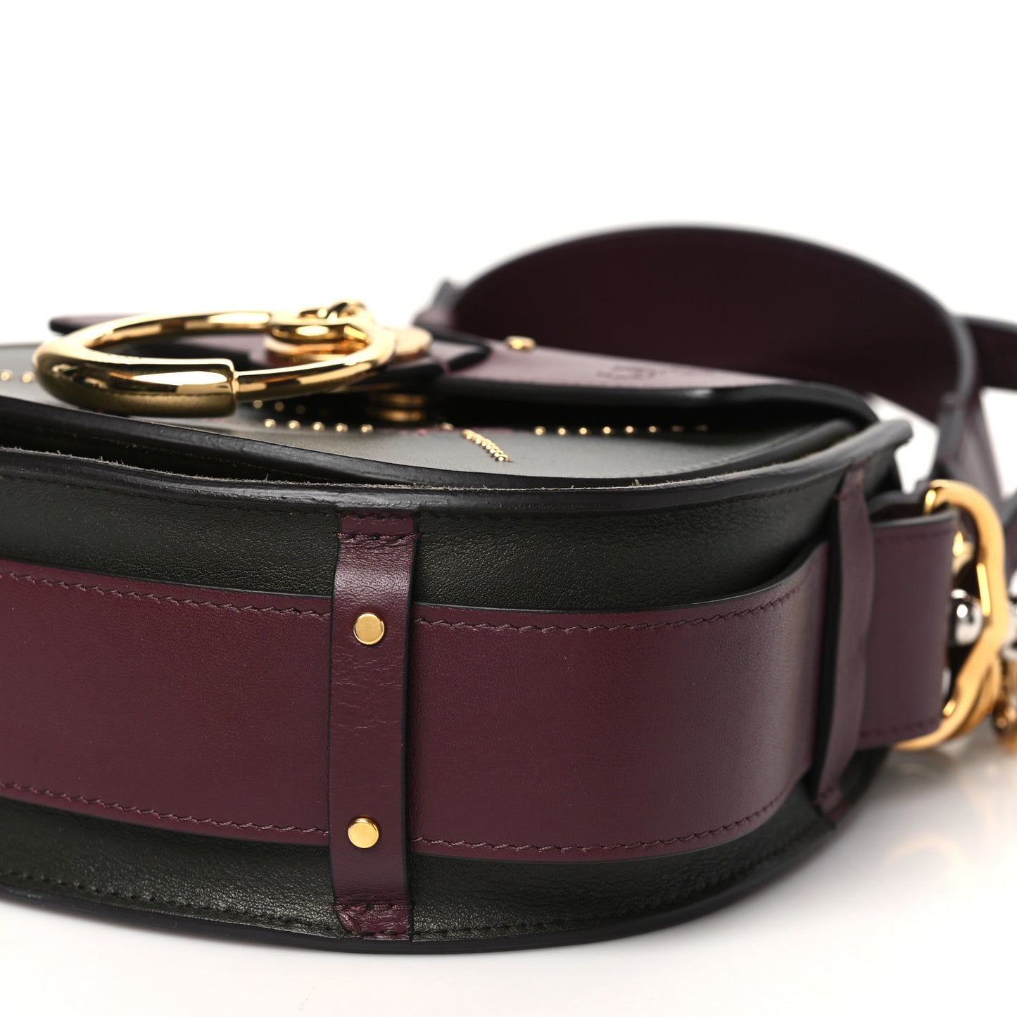 Calfskin Little Horses Embroidered Baroque Small Tess Bag Deep Forest