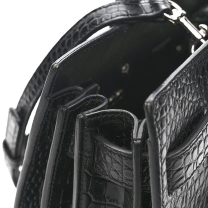 Saint Laurent Calfskin Crocodile Embossed Baby Sac De Jour Black 13 of 15