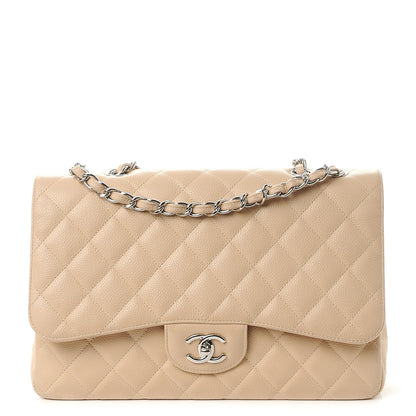 Chanel Caviar Quilted Jumbo Single Flap Beige Clair 1 of 12