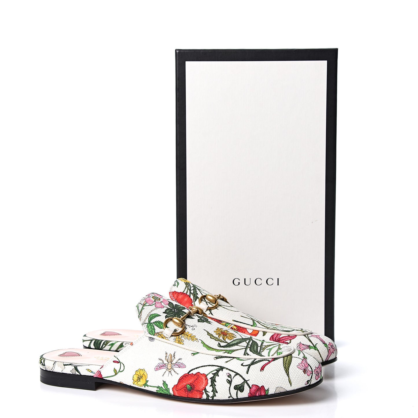 Canvas Flora Womens Princetown Slippers 39.5 White Multicolor