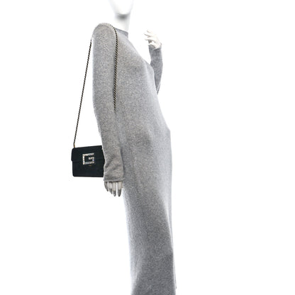 Gucci Velvet Crystal Square G Shoulder Bag Black 2 of 10