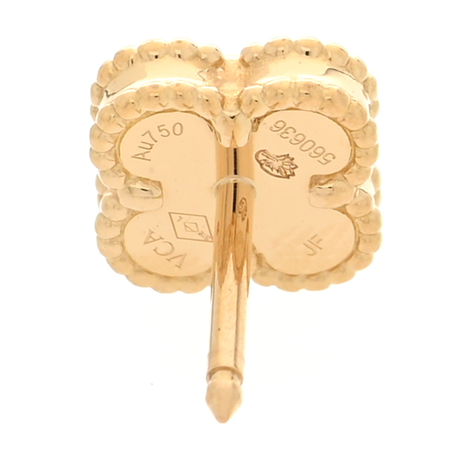 Van Cleef & Arpels 18K Yellow Gold Black Onyx Sweet Alhambra Earrings 4 of 5