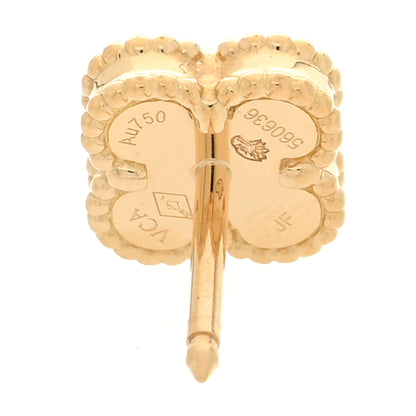 Van Cleef & Arpels 18K Yellow Gold Black Onyx Sweet Alhambra Earrings 4 of 5