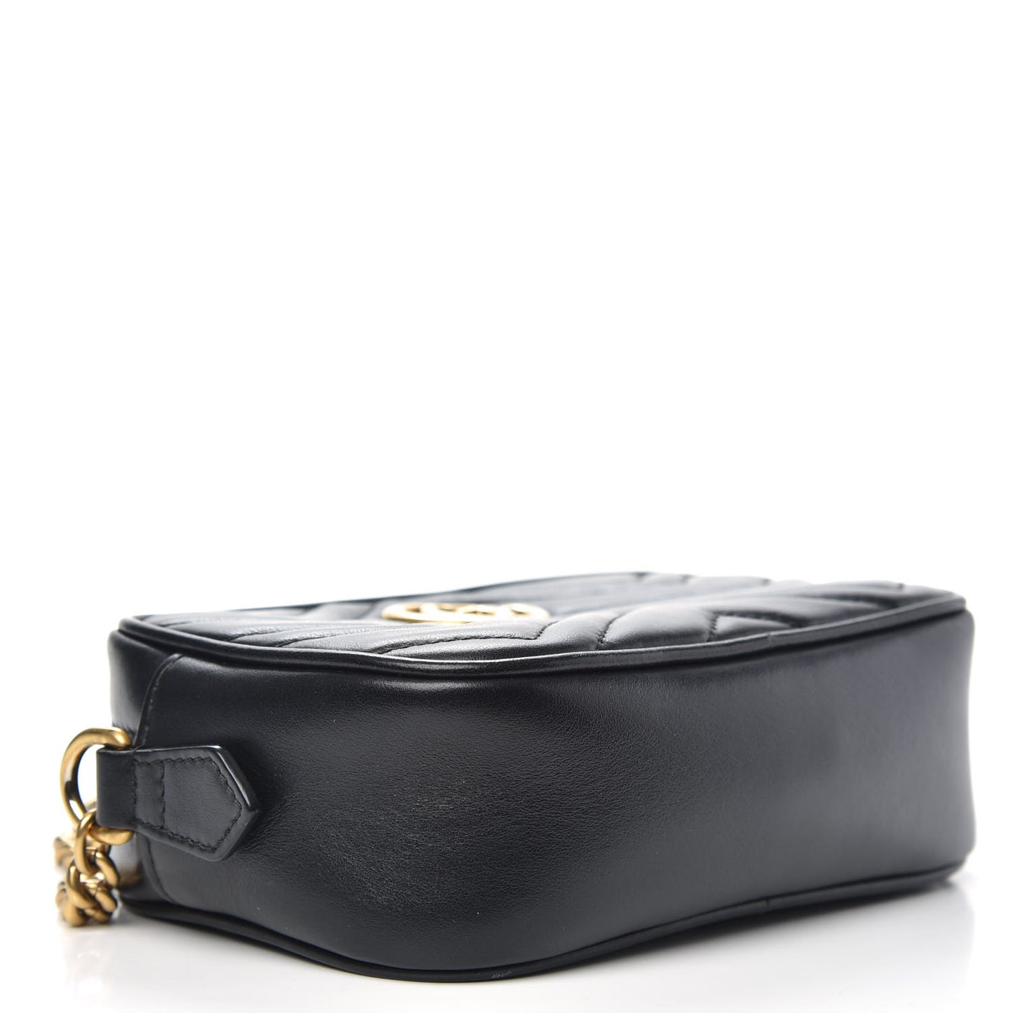 Calfskin Matelasse Mini GG Marmont Chain Shoulder Bag Black