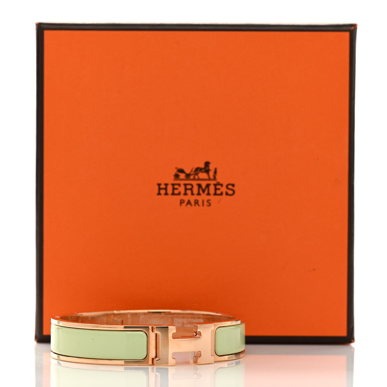 Hermes Enamel Narrow Clic Clac H Bracelet PM Vert Amande 5 of 5
