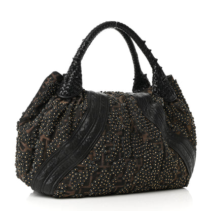 Fendi Nappa Zucca Studded Spy Tobacco 2 of 8