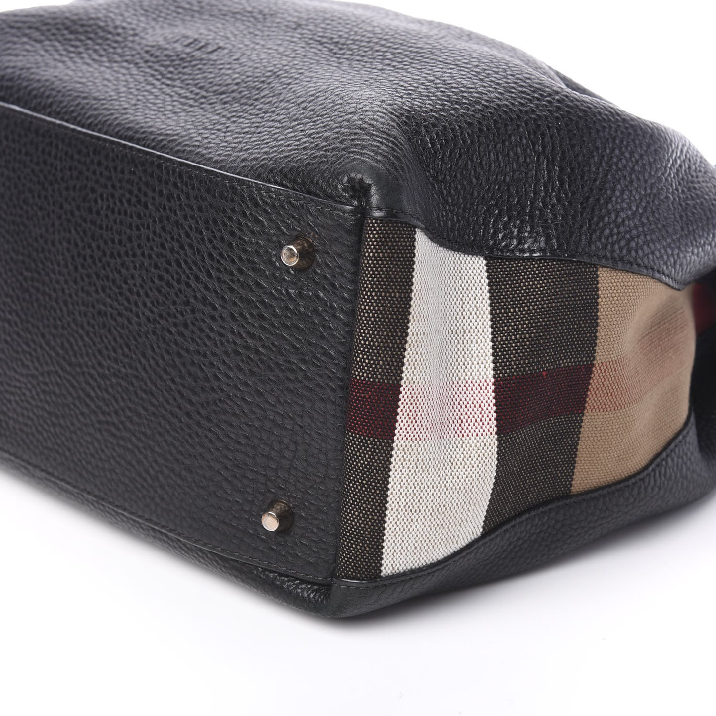 Grainy Calfskin House Check Medium Maidstone Black