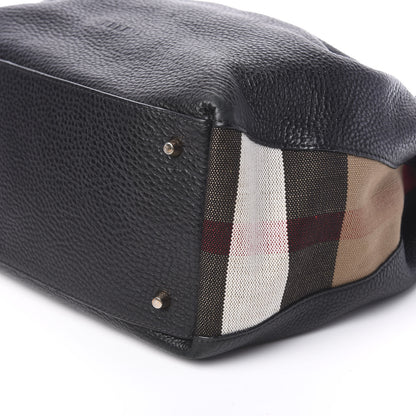 Burberry Grainy Calfskin House Check Medium Maidstone Black 9 of 11