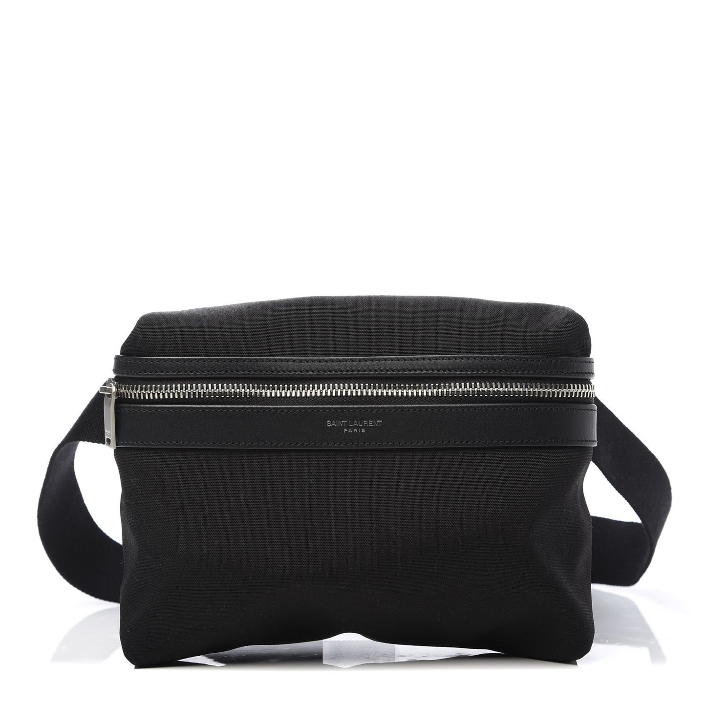 Canvas Calfskin City Belt Bag Black