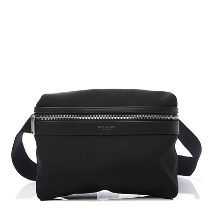 Saint Laurent Canvas Calfskin City Belt Bag Black 1 of 10