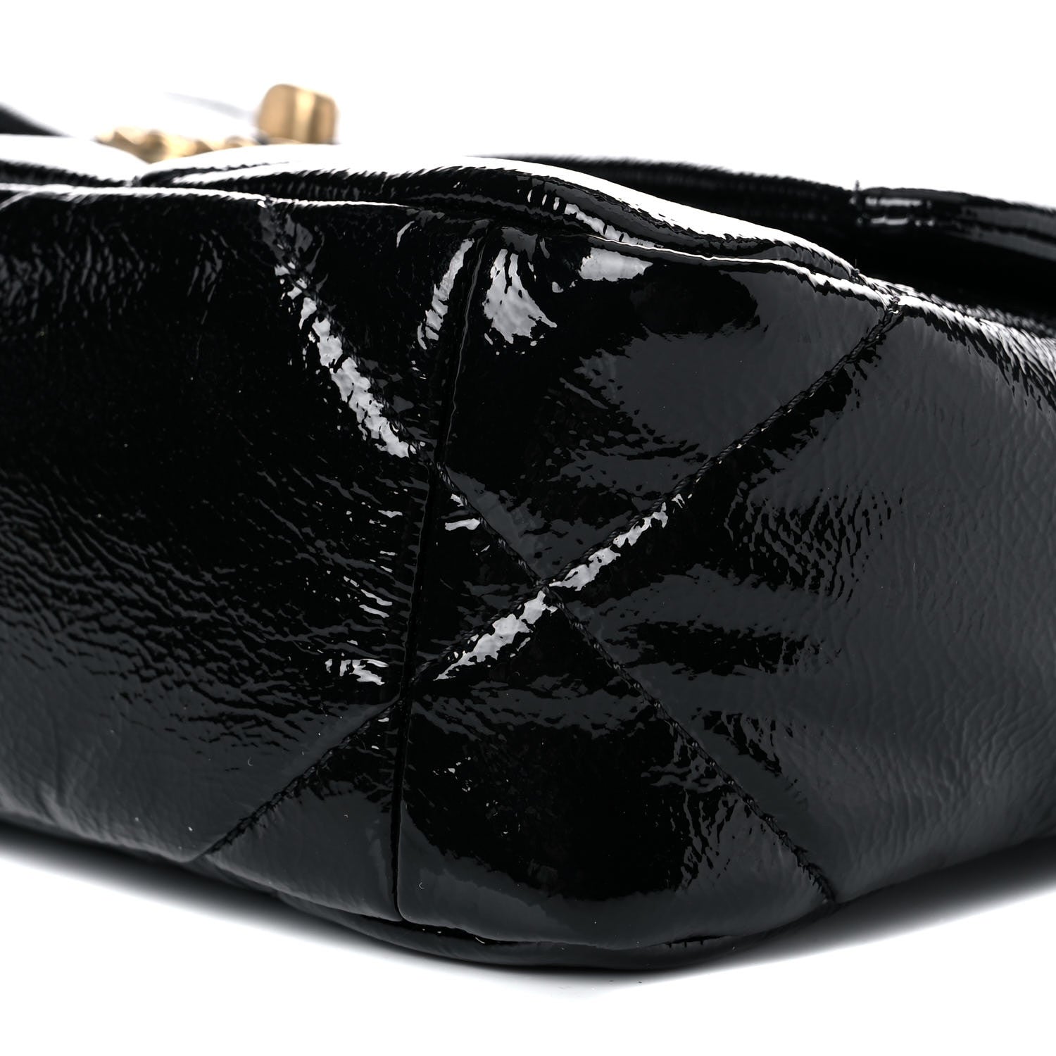 Chanel Shiny Crumpled Calfskin Quilted Medium Chanel 19 Flap Black 10 of 11