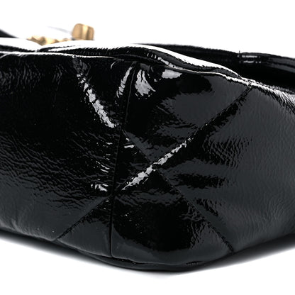 Chanel Shiny Crumpled Calfskin Quilted Medium Chanel 19 Flap Black 10 of 11
