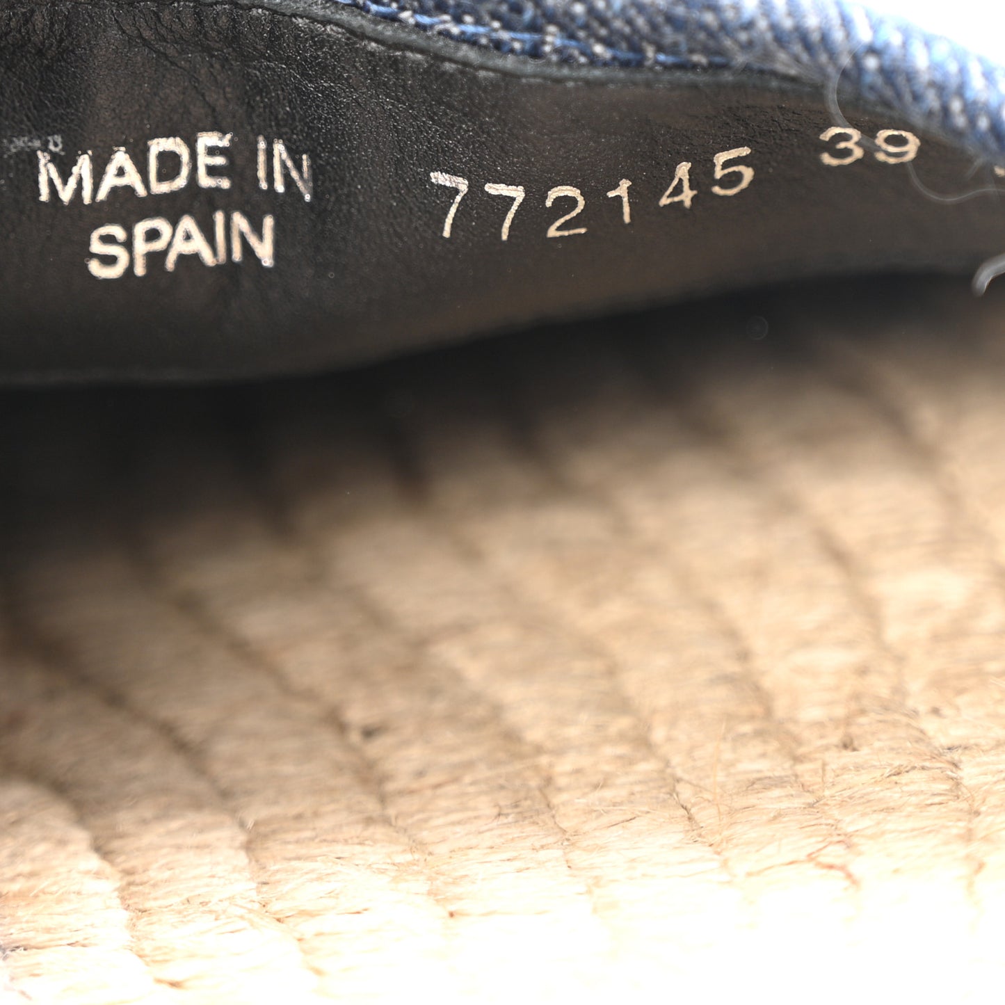 Denim Crystal GG Monogram Espadrilles 39 Blue