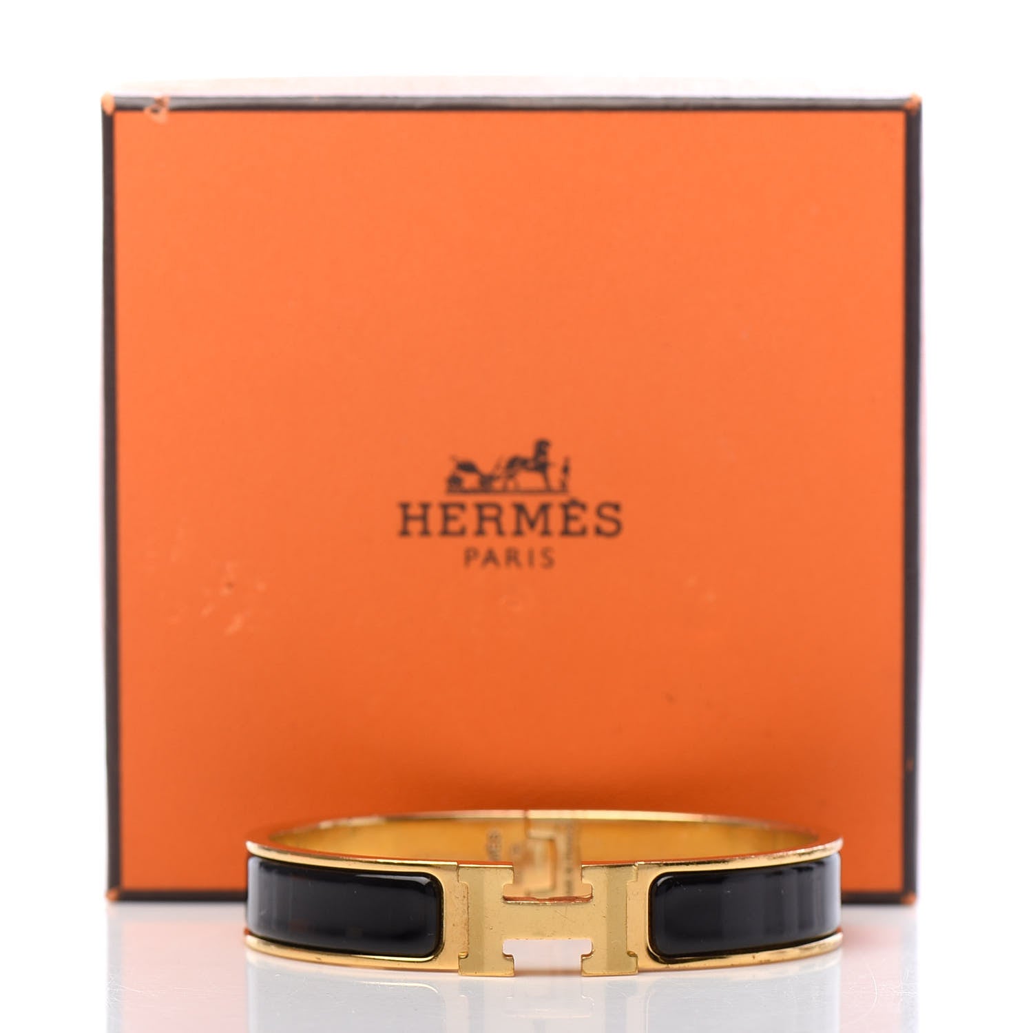 Hermes Enamel Narrow Clic Clac H Bracelet GM Black 5 of 5
