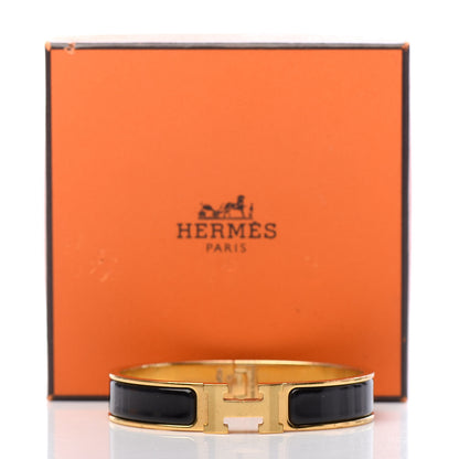 Hermes Enamel Narrow Clic Clac H Bracelet GM Black 5 of 5