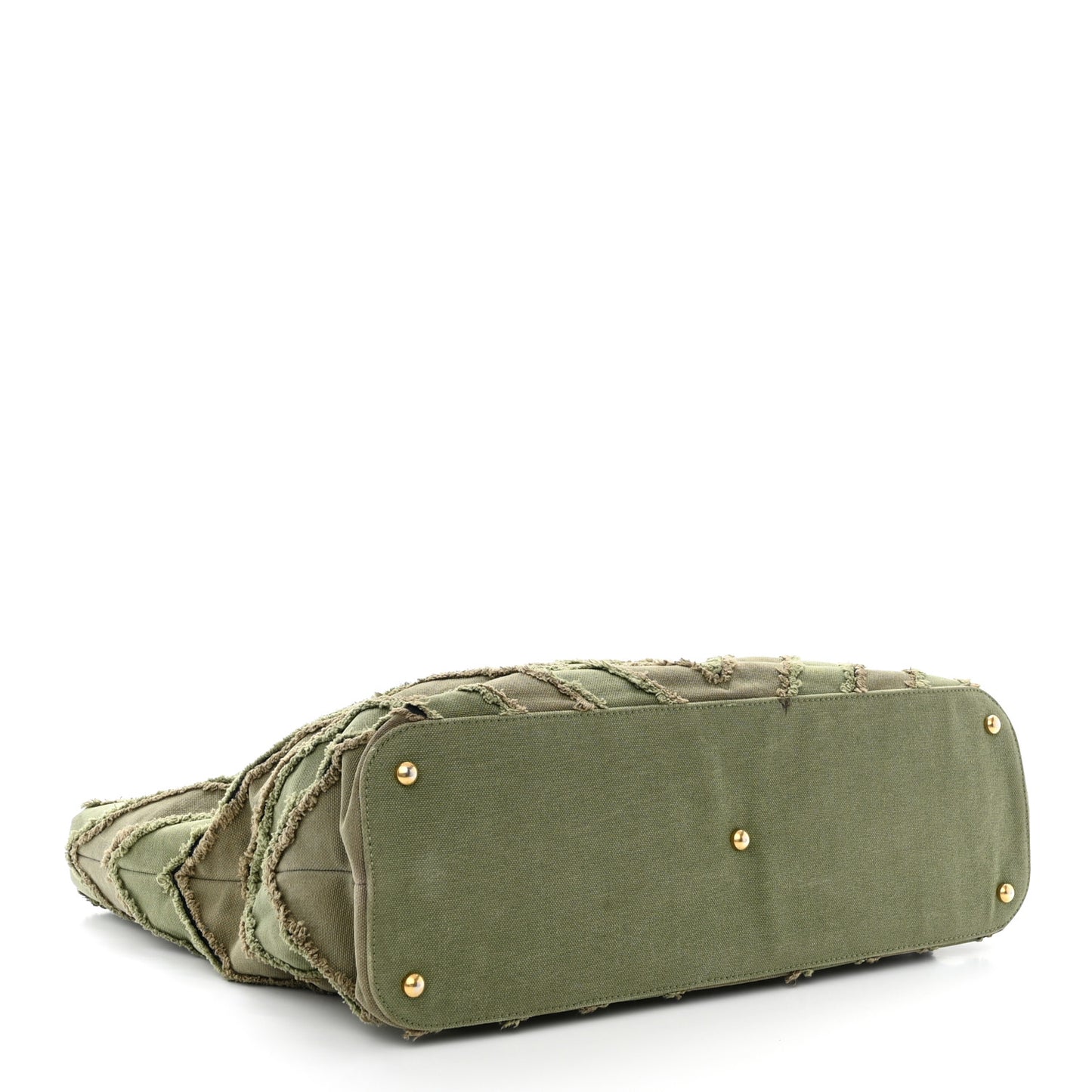 Canvas Chevron Cuba Patchwork Shopper Tote Khaki