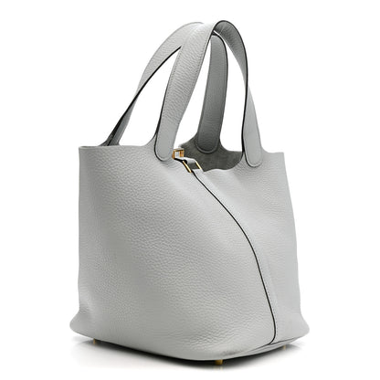 Hermes Taurillon Clemence Picotin Lock 22 MM Gris Platine 3 of 13