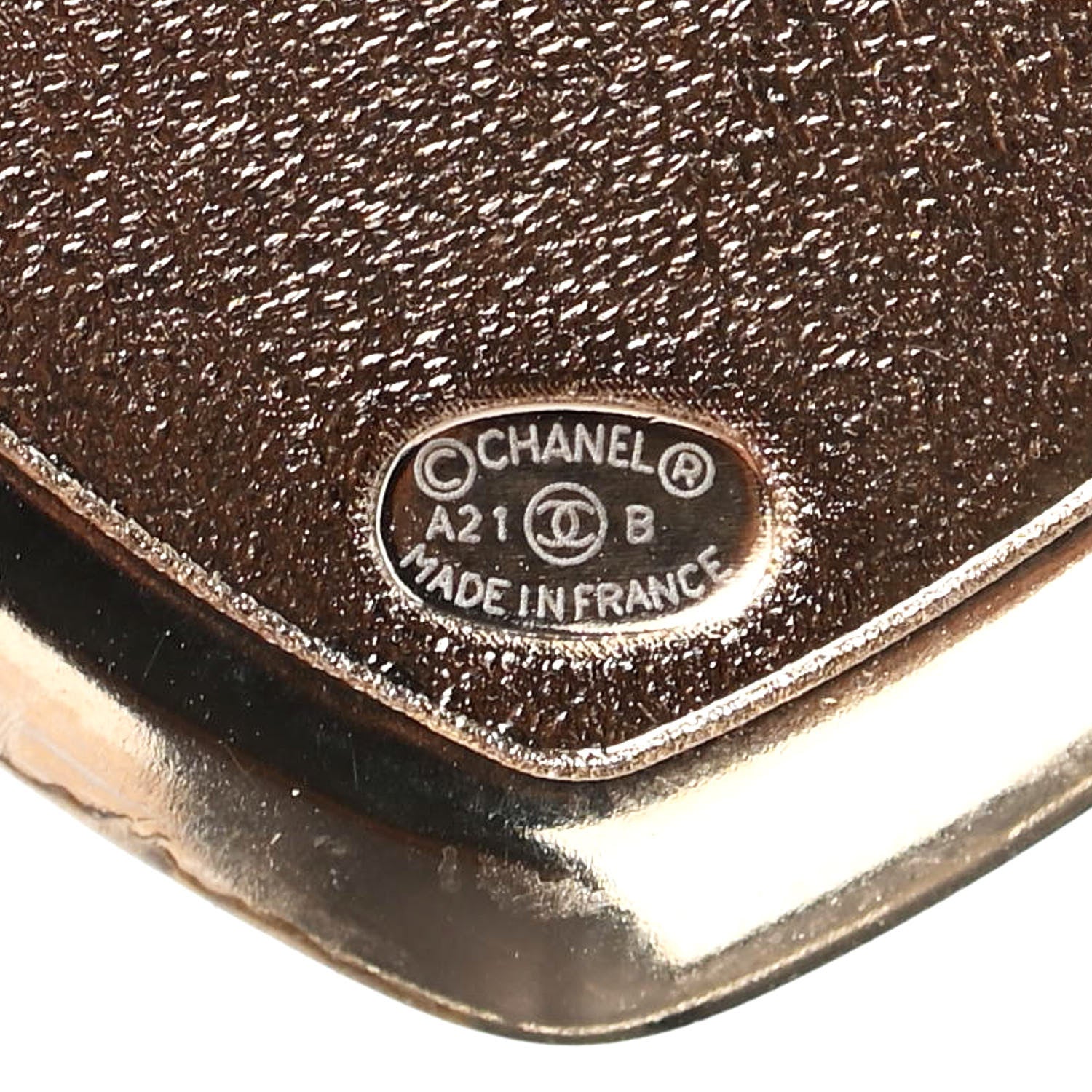 Chanel Resin Crystal CC Heart Brooch Pearly White Gold 4 of 4