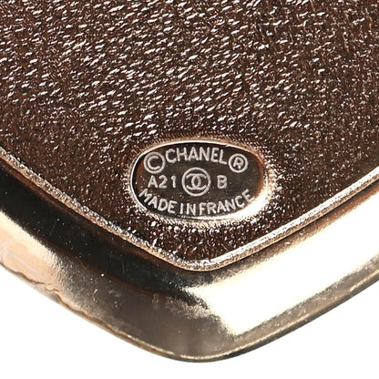 Chanel Resin Crystal CC Heart Brooch Pearly White Gold 4 of 4