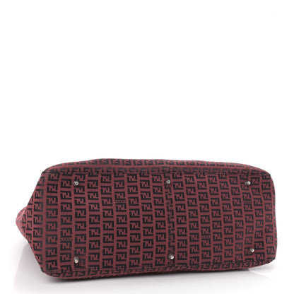 Fendi Zucchino Holdall Tote Red Black 4 of 8