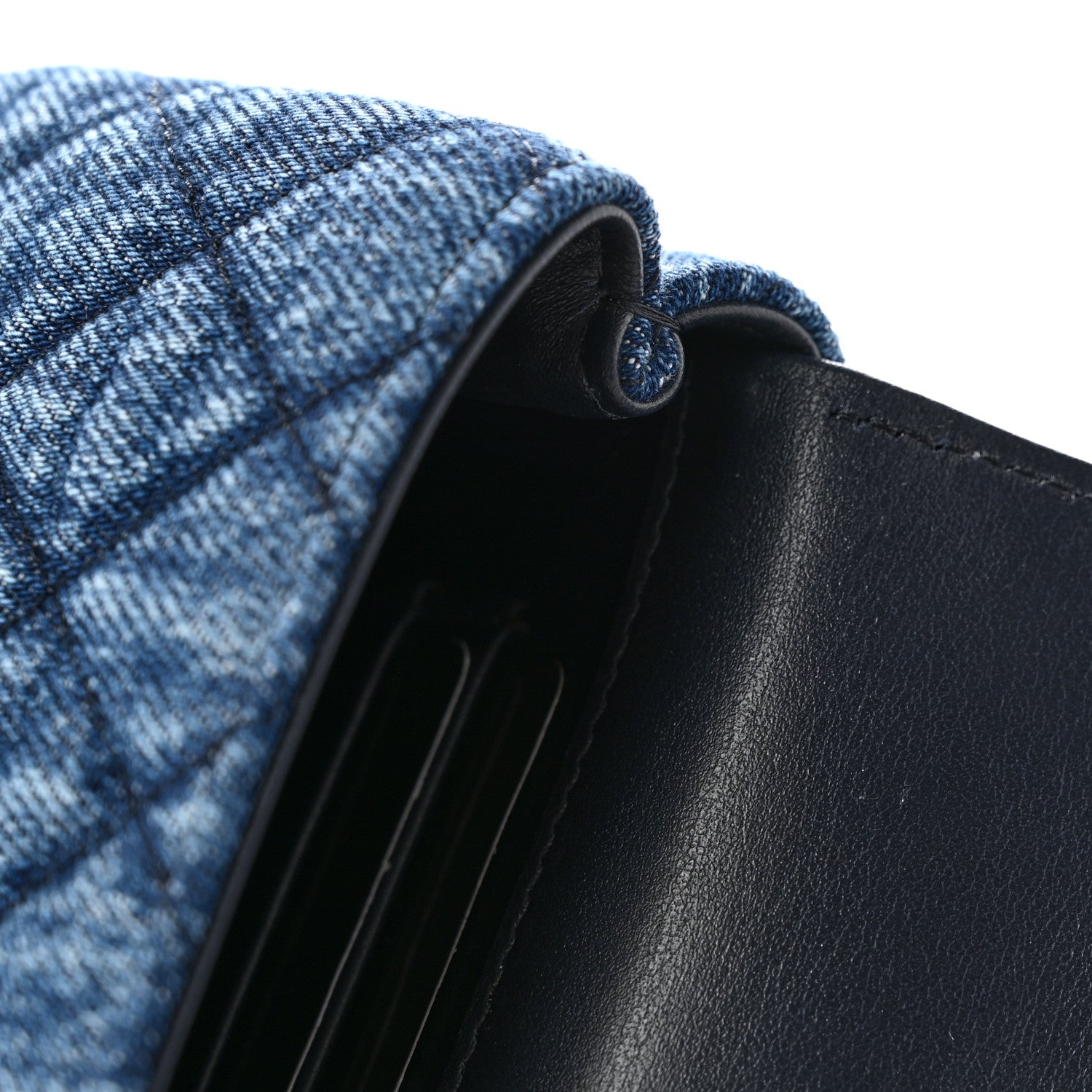 Chanel Washed Denim Calfskin Quilted Coco Handle Clutch With Chain Blue 11 of 13