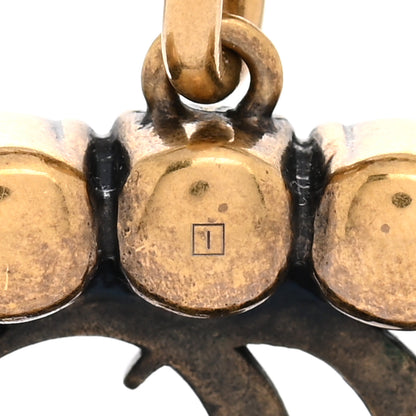 Gucci Crystal Embellished Double G Necklace Aged Gold 7 of 12