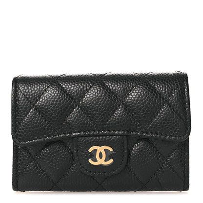 Chanel Caviar Quilted Flap Card Holder Wallet Black 1 of 10