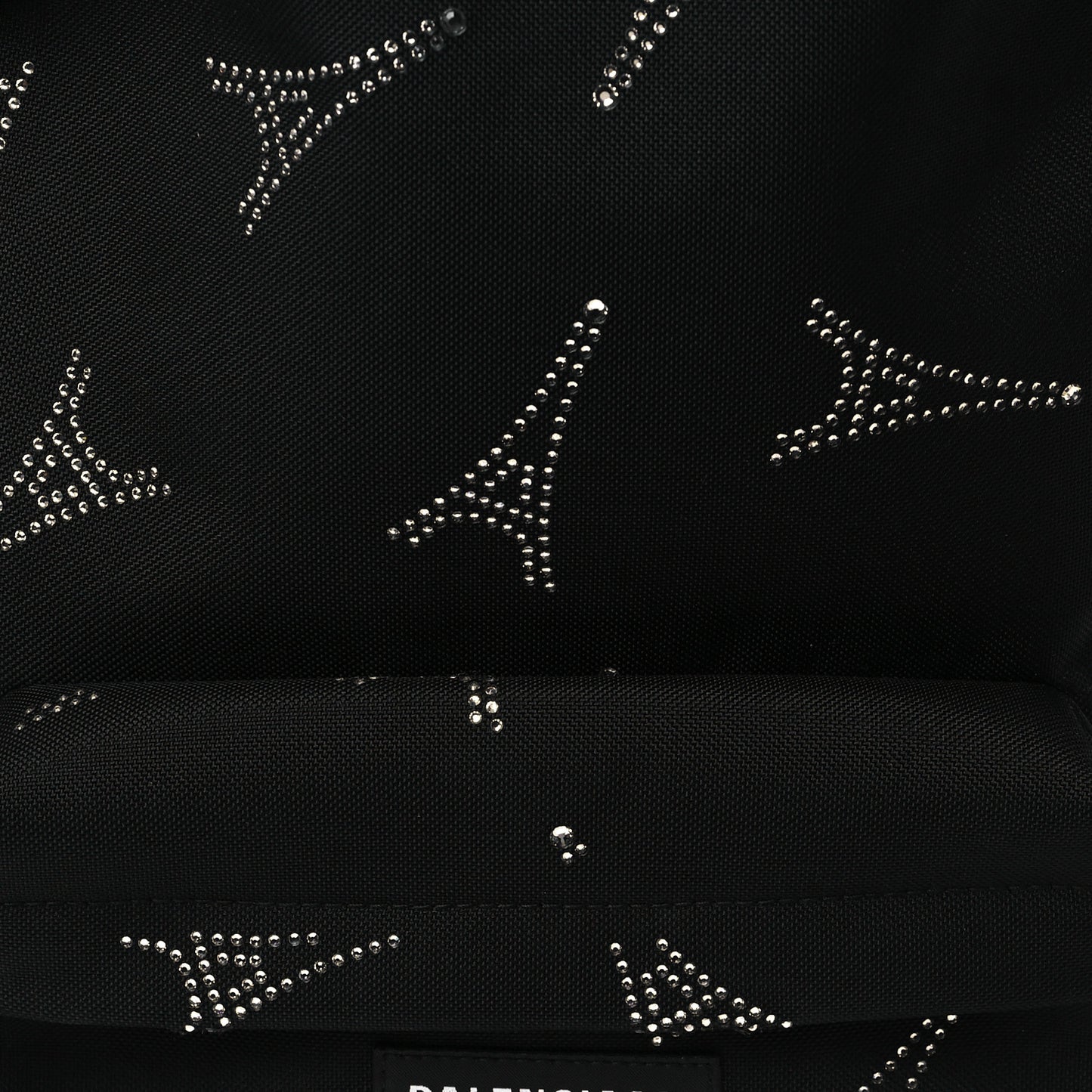 Canvas Crystal Embellished Eiffel Tower Explorer Backpack Black