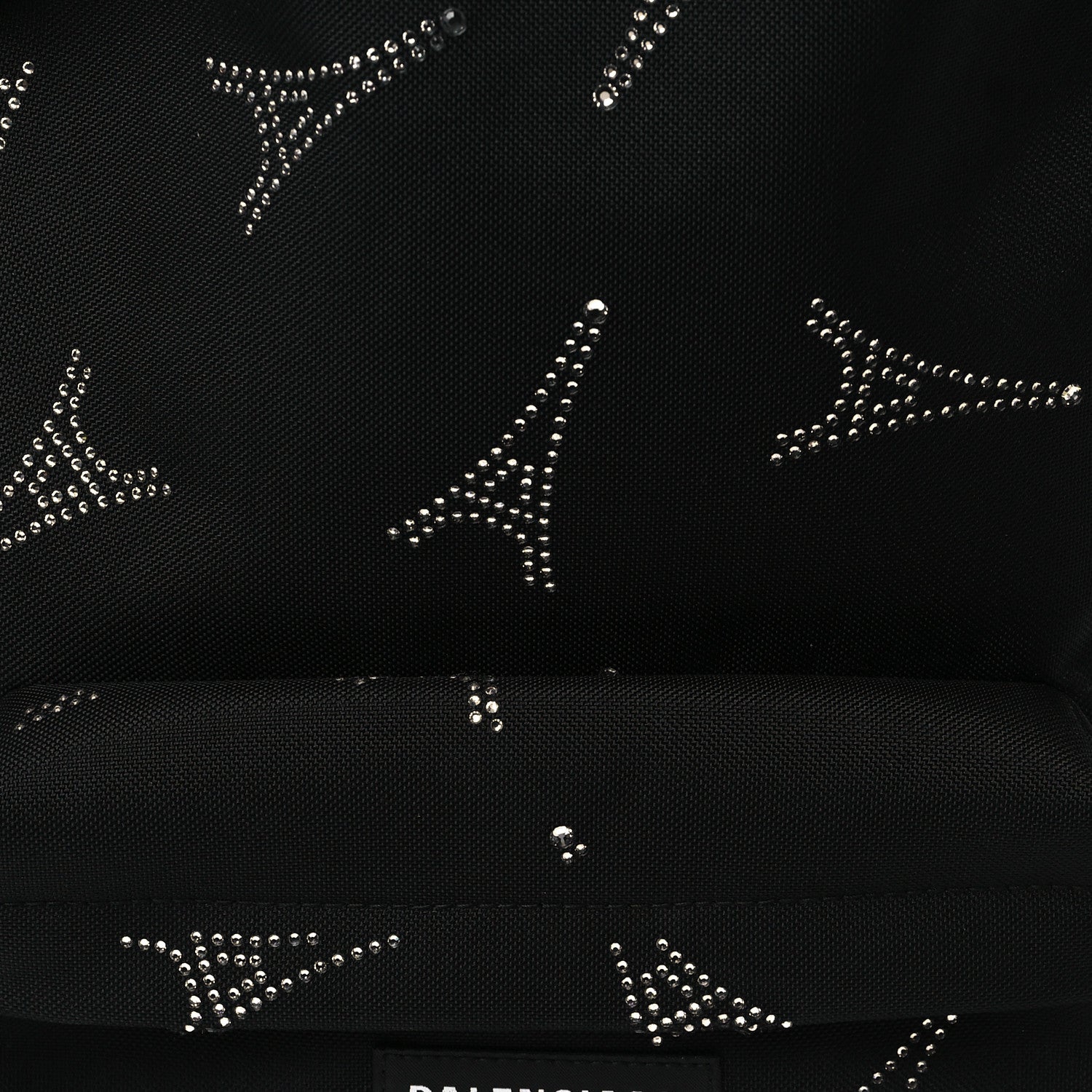 Balenciaga Canvas Crystal Embellished Eiffel Tower Explorer Backpack Black 7 of 9