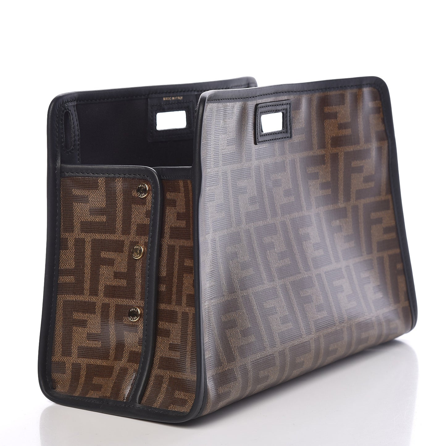 Glazed Fabric Vitello Century FF 1974 Stamp Patch Mini Peekaboo Defender Cover Mogano Panna Black