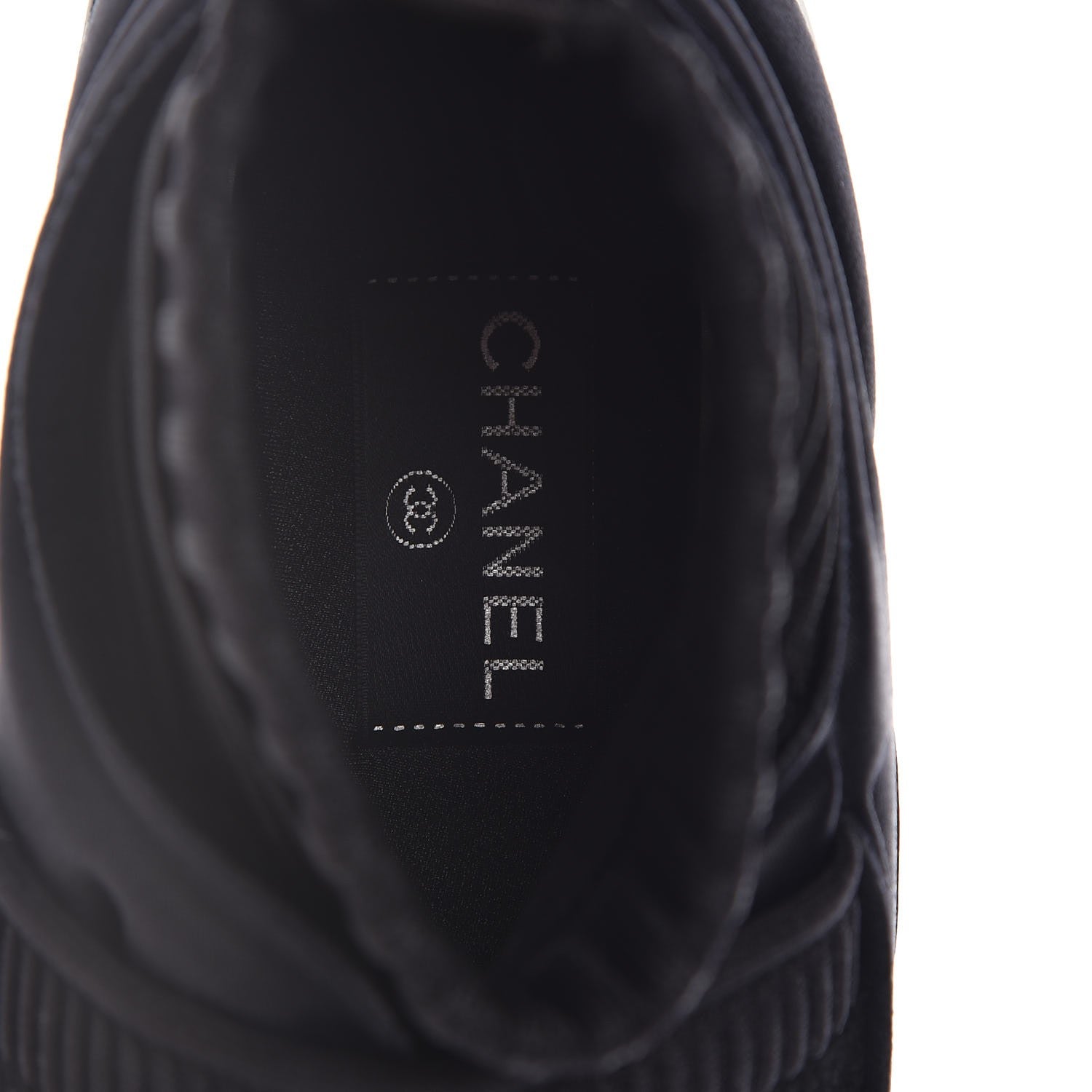 Chanel Stretch Fabric CC Sneakers 38 Black 7 of 8