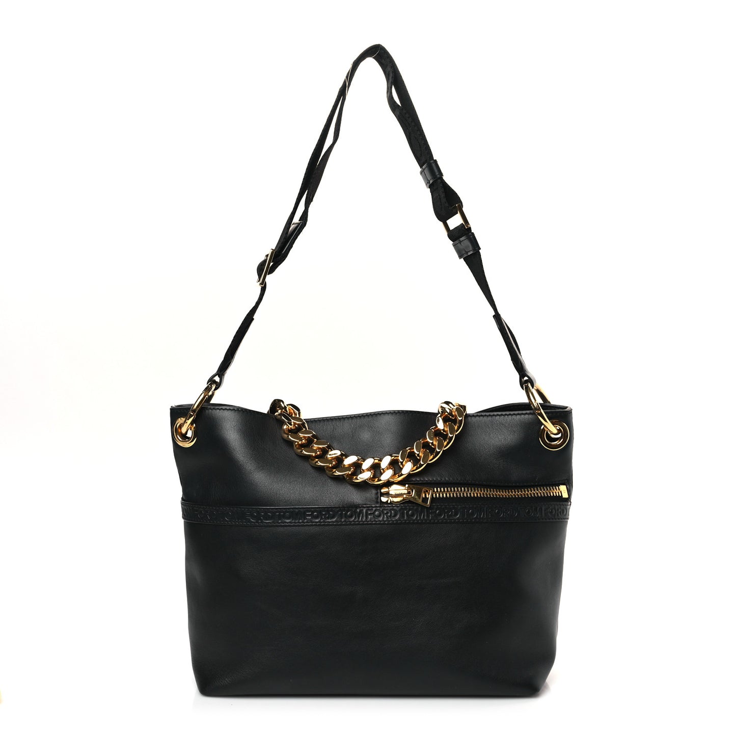 Calfskin Medium Avery Hobo Shoulder Bag Black