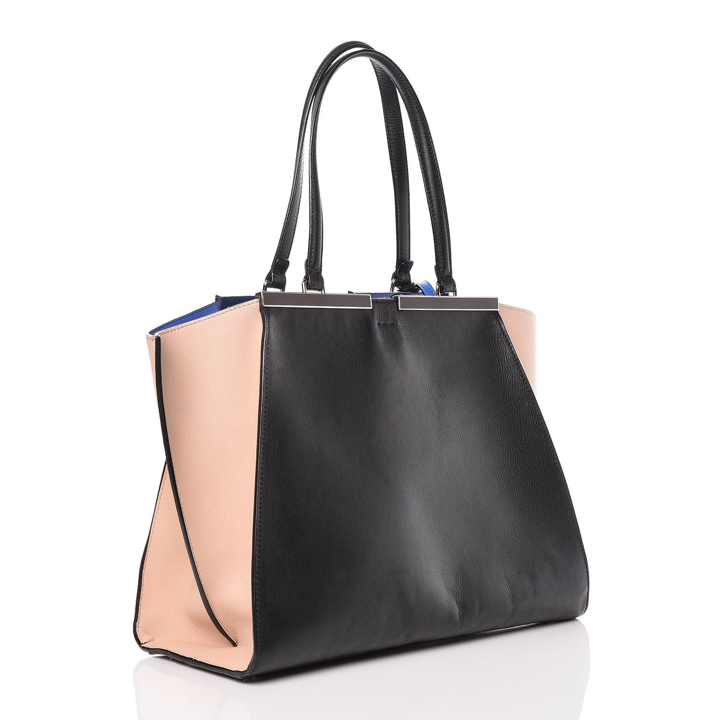 Vitello Dolce Bi-Color Large 3Jours Tote Black Plaster