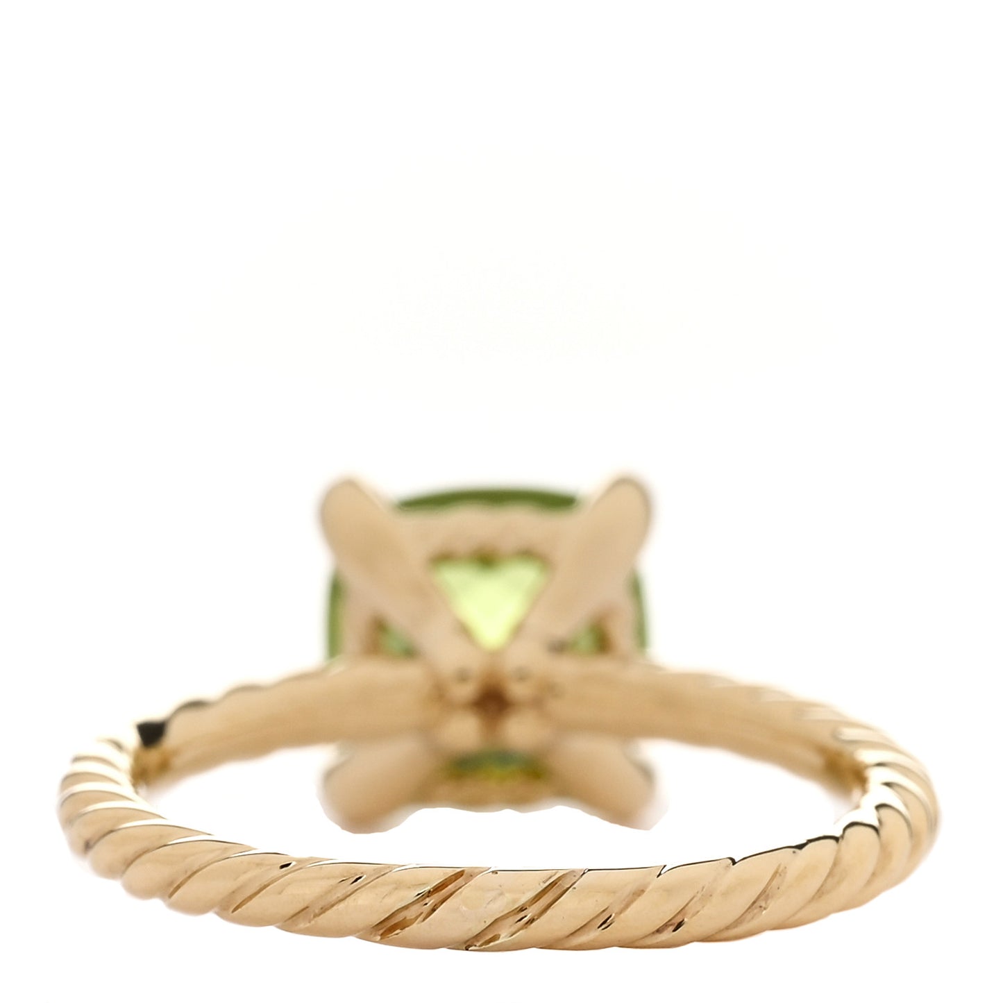 18K Yellow Gold Diamond Peridot 7mm Chatelaine Ring 46 3.75
