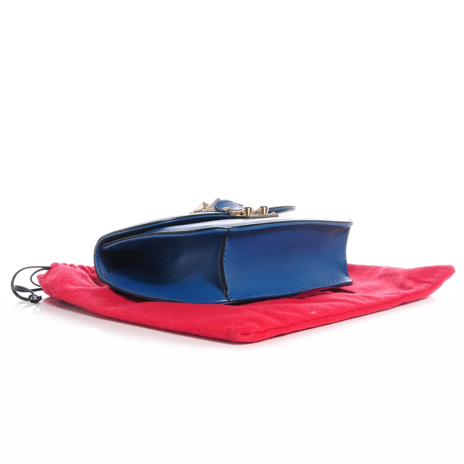 Valentino Garavani Vitello Glam Lock Rockstud Flap Blue Delft 4 of 7