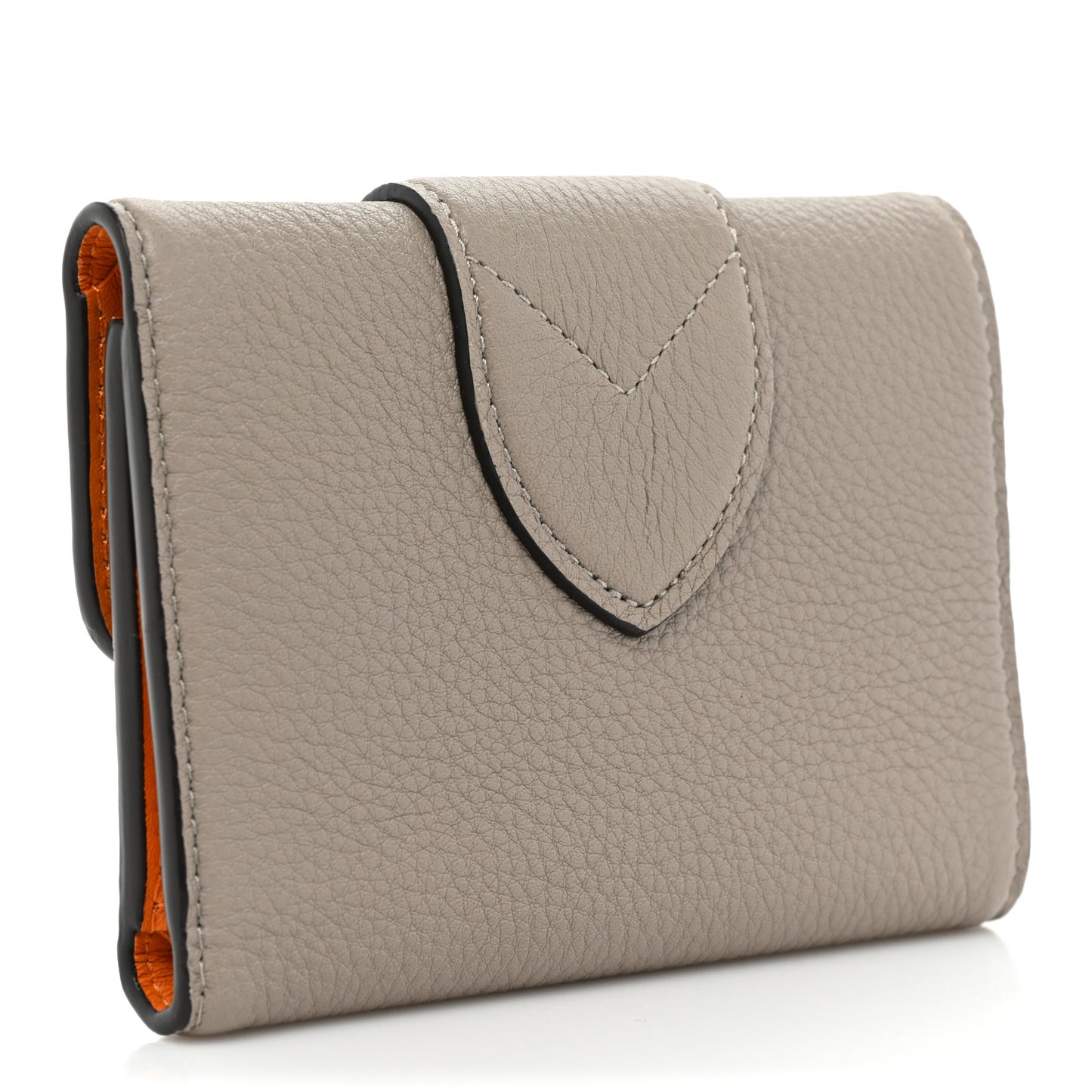 Grained Calfskin LV Pont 9 Compact Wallet Gris