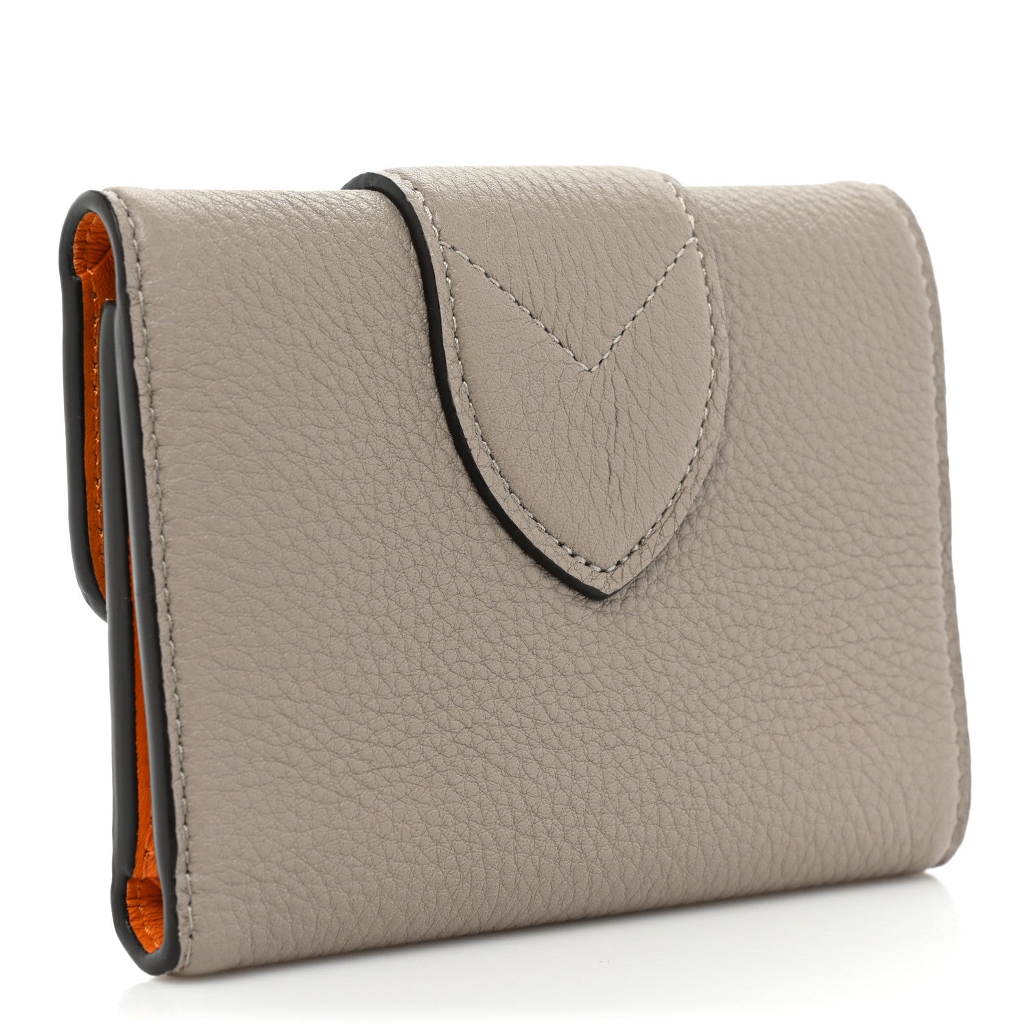 Louis Vuitton Grained Calfskin LV Pont 9 Compact Wallet Gris 3 of 14