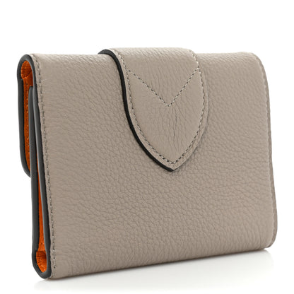 Louis Vuitton Grained Calfskin LV Pont 9 Compact Wallet Gris 3 of 14